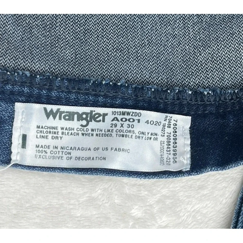 Wrangler Jeans Men's 29/30 Blue Denim Cowboy Cut Relaxed Fit Mid Rise Western